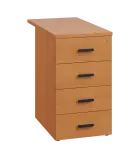 LKC 2 - 81 kontejner přístavný, 4-zásuvkový, deska 25 mm, centrální zámek, buk Royal